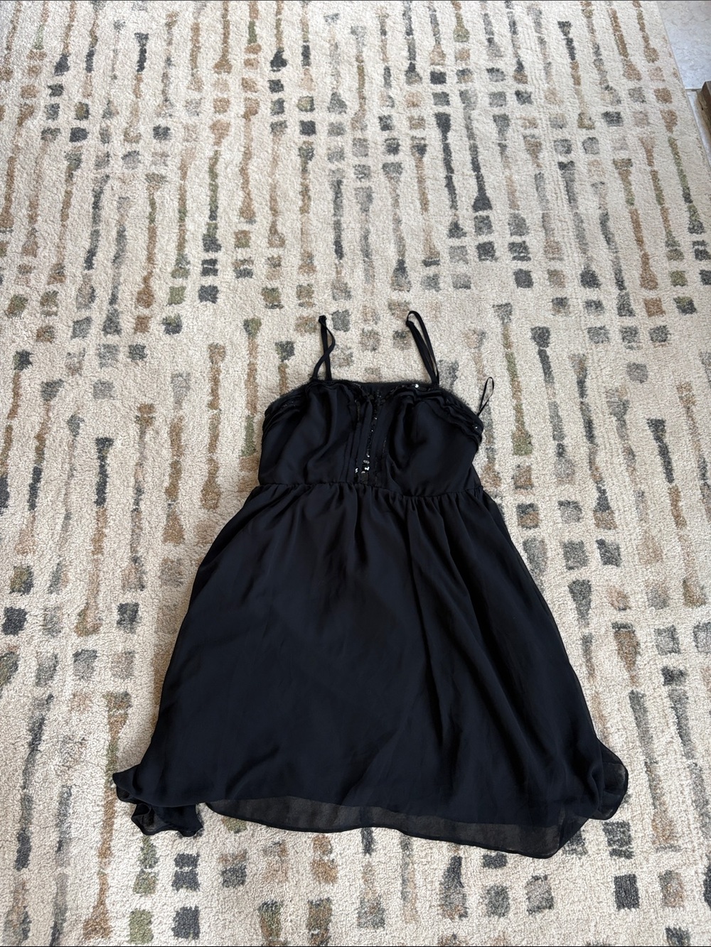 LC Lauren Conrad Black Spaghetti-Strap Dress sized 14